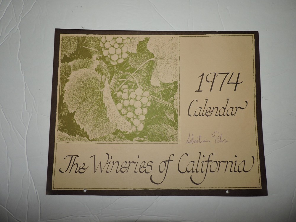 Vintage California Wineries Calendar 1974 Sebastian Titus