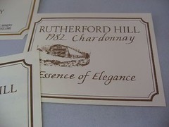 Vintage 1982 Rutherford Hill Chardonnay Wine Label Set Napa Valley Jaeger