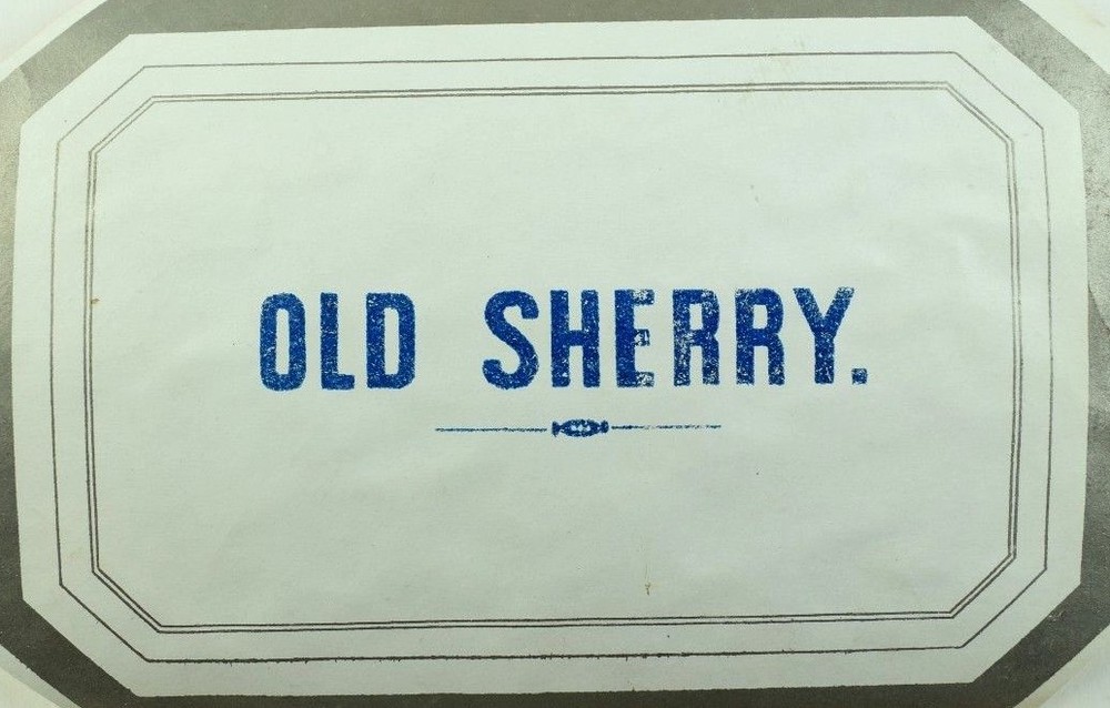 1870&rsquo;s-80&rsquo;s Old Sherry Wine Bottle Label Vintage Original F95