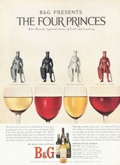 1959 B&G PRINT AD French Wine « The Four Princes » Knights