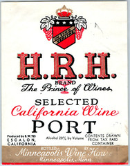 1920s-30s H.R.H. California Wine Port Escalon Label 2 WL2
