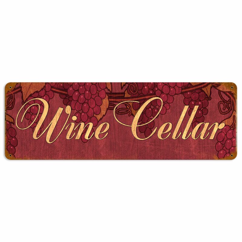 WINE CELLAR GRAPES CLUSTERS VINES 24&Prime; HEAVY DUTY USA MADE METAL ADVERTISING SIGN