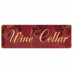 WINE CELLAR GRAPES CLUSTERS VINES 24&Prime; HEAVY DUTY USA MADE METAL ADVERTISING SIGN