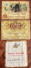3 Vintage Wine Labels 2 German Zeller Katz Rheingau + 1 French L52