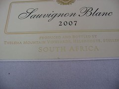 2007 Thelema Sauvignon Blanc Wine Label Stellenbosch South Africa Collectible