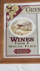 1980s Geyser Peak Winery Promotional Bar Mirror Frosted Signs & Glasswork Vtg