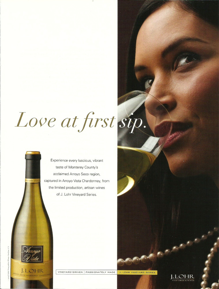2016 J. Lohr Vineyard Chardonnay Wine Love At First Sip PRINT AD Advertisement