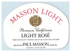 1970&rsquo;s-80&rsquo;s Paul Masson Light Rose Saratoga California Wine Label Original S8