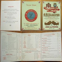 Wine Menu 1890 AR Valdespino Port Sherry. Jerez de la Frontera, Espana Spain 4