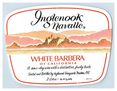 1980&rsquo;s Inglenook Navalle White Barbera 3Liters California Wine Label Original S8