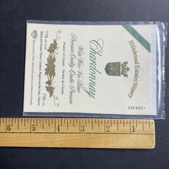 Vintage 1982 Hillebrand Estates Chardonnay UNUSED Paper Label Niagara ONT Q1940