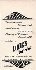 Cooks Imperial Champagne Print Ad 1940s Mid Century Vintage Bar Wall Art 1940