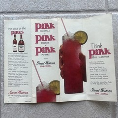 Vintage Great Western Wines Pink Catawba Pink Drink Recipe Advertising Phamplet