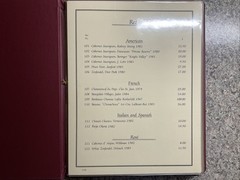Vintage 1986 Restaurant Wine List-Menu-26 Labels With Descriptions – WHITE & RED