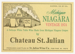 1960s-70s Paw Paw, MI Wine Label Niagara Vintage Chateau St Julian Wine Co #2G