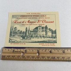 Rose D’Anjou St Vincent Chanson Pere & Fils Vintage 1960’s France Wine Labels
