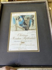 Picasso Framed Château Mouton Rothschild Original Label 1973 Highly Collectible