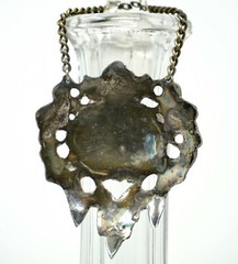 Port Wine Label Silver Diecast Bottle Ticket Decanter Label Chain Grape Cherubs