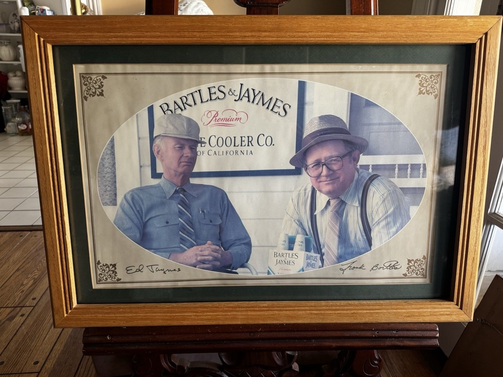 Vintage Rare Bartles And James Wine Cooler Print Ad Large Matted 26”X18”