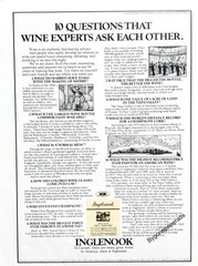 1974 INGLENOOK Wine 10 Questions Wine Experts Ask Each Other Vintage PRINT AD