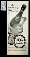1943 Cook&rsquo;s Imperial American Wines Sauterne Champagnes Vintage Print Ad 38362