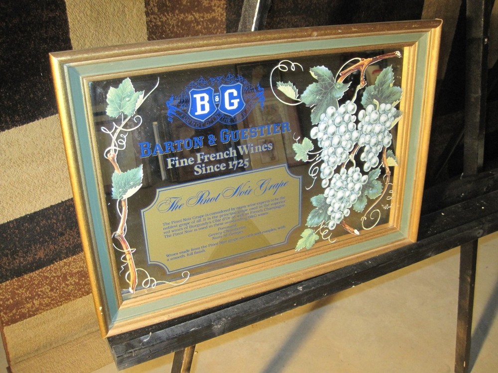 B & G BARTON & GUESTIER  » Fine French Wine 2&Prime; WOOD FRAMED MIRROR SIGN 16×22&Prime;