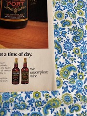 Vintage 1969 Taylor New York State Port Wine Print Ad Clock Wine Glass