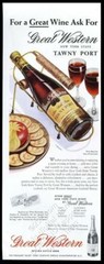 1953 Great Western Tawny Port New York wine mid century vintage ad