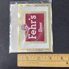 Vintage 1960s Frank Fehr&rsquo;s XL UNUSED Paper Label Cincinnati Ohio Q2061