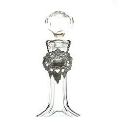 Port Wine Label Silver Diecast Bottle Ticket Decanter Label Chain Grape Cherubs