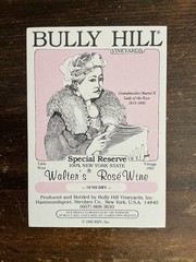 Vintage 1983 Bully Hill Walter&rsquo;s Rose Wine Label Grandmother Muriel Portrait Art