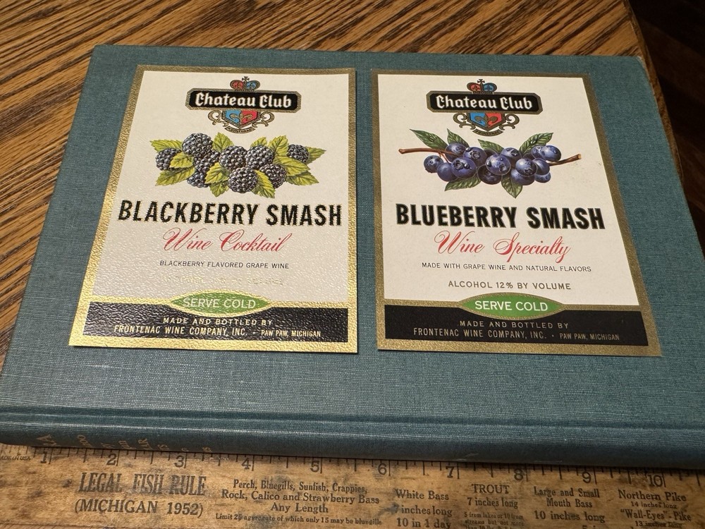 Old Frontenac Michigan Wine Bottle Labels Unused BlackBerry Blueberry