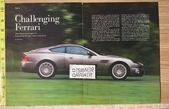 Aston Martin Vanquish Silver 2003 Article & Photo 4 pg. Set: Ferrari Challenge