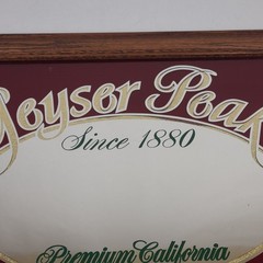 Geyser Peak Winery Wine Mirror Gold Foil Sign 27 x 21&Prime; Bar Pub Decor Vintage 80s