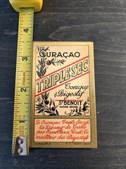 Vintage Curacao Triplesec Conique label
