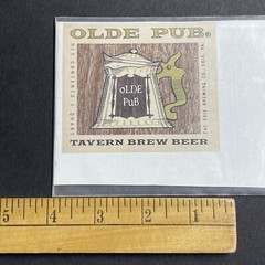 Vintage 1930s Olde Pub Tavern Brew UNUSED Paper Label Erie Pennsylvania Q1911