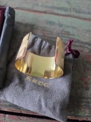 Krug Champagne Gold Cuff Bracelet And Silk Pocket Square Accessory Set