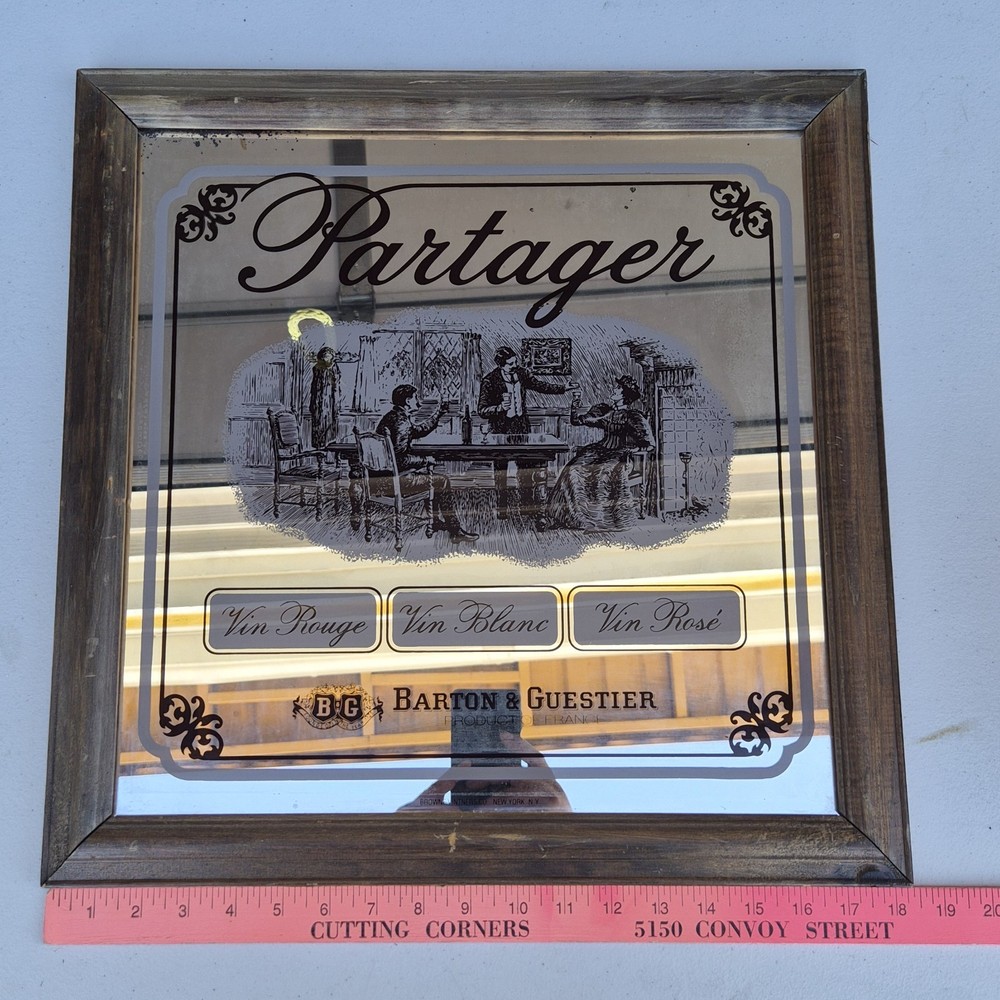Vintage Partager Bar Sign Barton Guestier Wine Product of France via New York