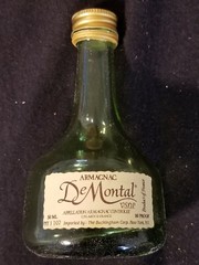 De Montal Armagnac Small Wooden Box & Bottle – Box is 4-14&Prime; x 2-1/2&Prime; x 2-1/2&Prime;