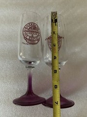 2 Riverbank Cheese Wine Exposition 1986 10th Anniversary Purple Champagne Glass