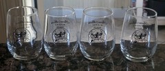 SILVER MOON WINERY DOVER OHIO TASTING WINE DRINK GLASS Set Lot 4 MANCAVE BAR