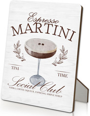 Martini Cocktail Bar Sign, Espresso Martini Gifts Wooden Stand Sign 5&Prime;X7&Prime;, Cockt