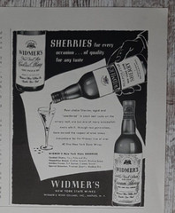1954 Widmer&rsquo;s Vintage Print Ad Sherry Wine Aged Weathered Cocktail Naples NY