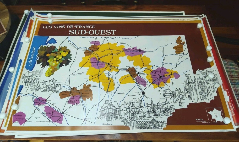 9 1980s Les Vins De France Posters 43×29 Estate Pierre Chambrin White House Chef
