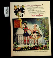 1947 Italian Swiss Colony California Wines Bouquet Grapes Vintage Print Ad 29088