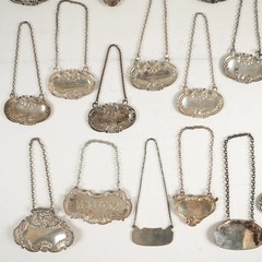 27x Sterling Silver Antique Scotch Decanter Label Hallmarked 5x Broken 266.2g