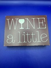 Wine Decor Signs Set Funny Bar Wall Art, “Wine a Little” & “It’s Wine O’Clock”