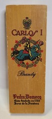 Vntg Carlos I Brandy Wooden Box Pedro Domecq Spain 12&Prime; x 4 1/2&Prime; x 3 1/2&Prime; (C12)