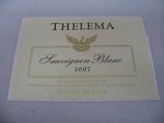 Thelema 2007 Sauvignon Blanc Wine Label South Africa Stellenbosch Collectible