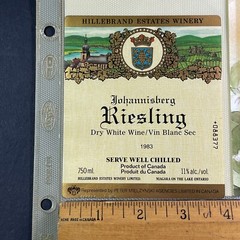Vintage 1983 Hillebrand Estates Johannisberg Wine UNUSED Paper Label Q102